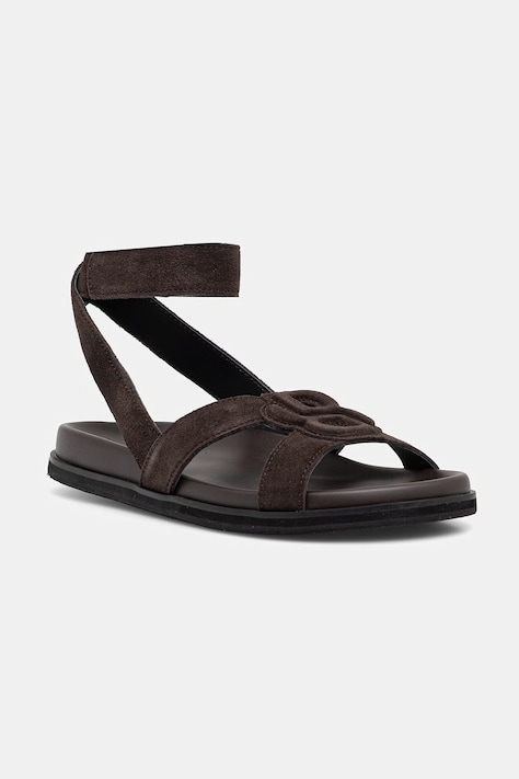 BOSS sandały damskie skórzane Freyah brązowe 50563358.207