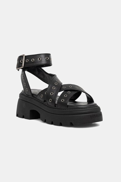 Buffalo sandały na platformie damskie Vega Mss Riv czarne 1602360