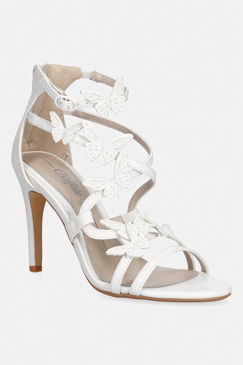 Buffalo sandále na vysokom podpätku Yana Butterfly biele 1291327