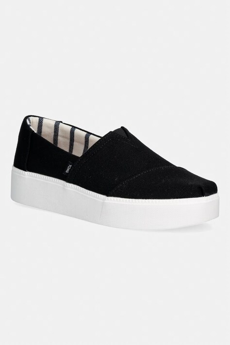 Toms ASHER PLATFORM espadryle damskie czarne 10023246
