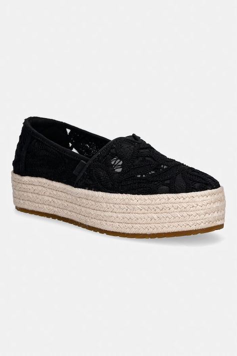 Toms espadryle na platformie damskie VALENCIA czarne 10023046