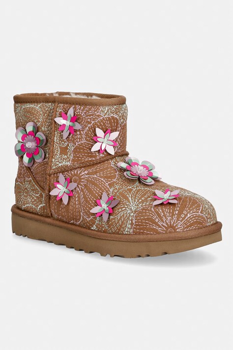 Semišové snehule UGG W Classic Mini Meadow hnedá farba, 1181014.CHE