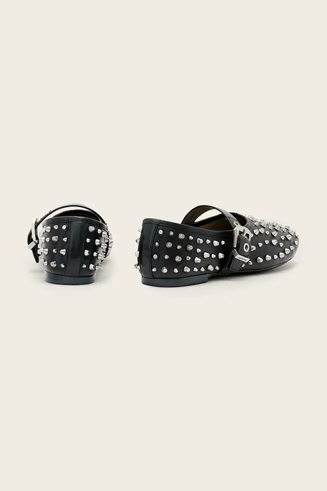 Шкіряні балетки AllSaints Sabine Stud Shoe — SS26-OBD2RY, чорний — фото 3