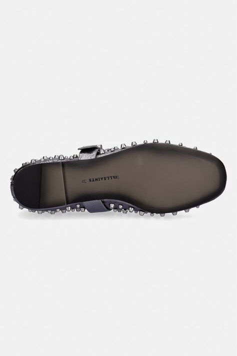 Шкіряні балетки AllSaints Sabine Stud Shoe — SS26-OBD2RZ, срібний — фото 5