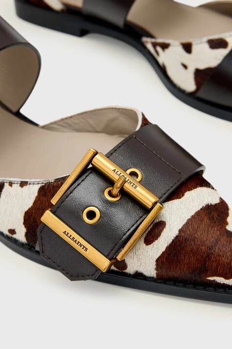 AllSaints балетки шкіряні Sutton Shoe — SS26-OBD2S4, бежевий — фото 4