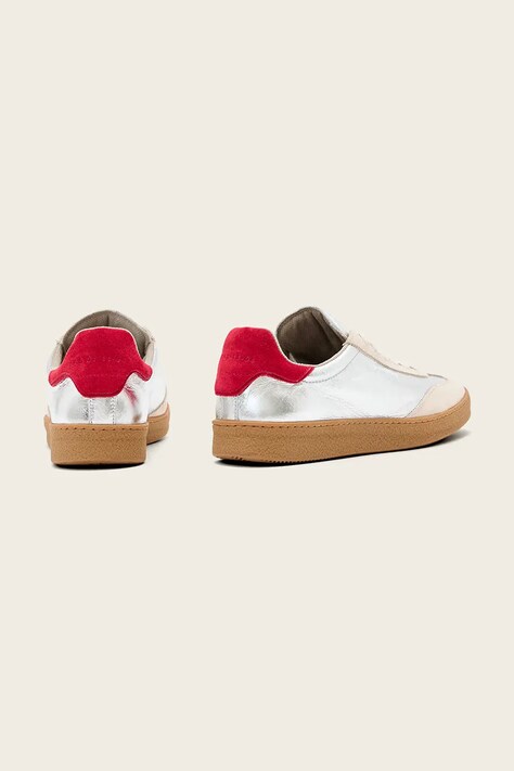 Шкіряні кросівки AllSaints Thelma Met Sneaker — SS26-OBD2S5, срібний — фото 3