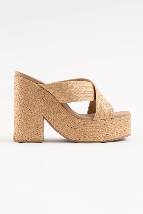 Souliers Martinez natikači s polno peto (blok) GARDA bež GARDA