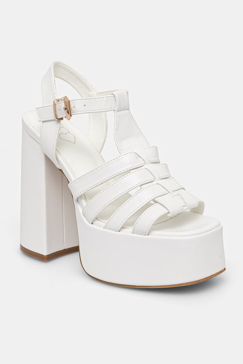 Sandály Koi Footwear DBP55 WHITE PLATFORM HEEL bílá barva, DBP55 WHITE PLATFORM HEEL