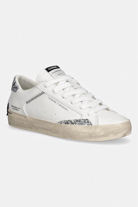 Crime London sneakersy skórzane DISTRESSED damskie kolor biały 29000PP8