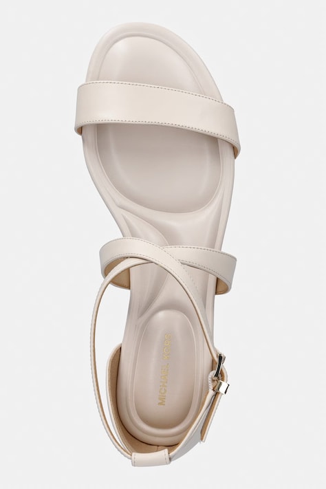 Шкіряні сандалі MICHAEL Michael Kors Alexa Flex Flat Sandal — SS26-OBD3D6, бежевий — фото 4