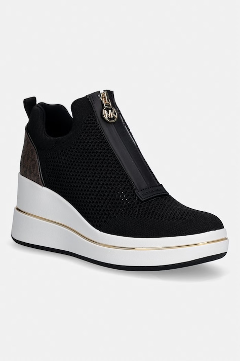 MICHAEL Michael Kors sneakers Emmy Wedge Zip Slip On culoarea negru, 43R6EMFP3D.212