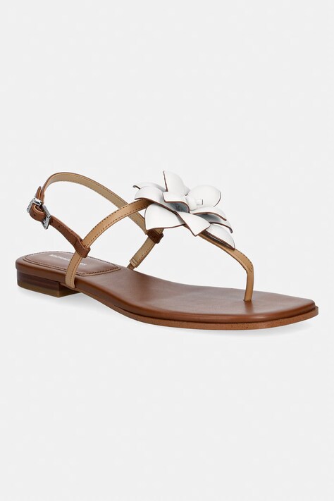 MICHAEL Michael Kors sandały damskie skórzane Jacie Thong Sandal beżowe 40S6JCFS1L.198