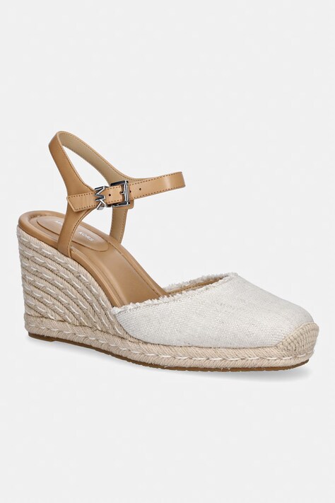 MICHAEL Michael Kors espadryle na koturnie damskie Kenzie Wedge beżowe 40S6KZMS2D.191