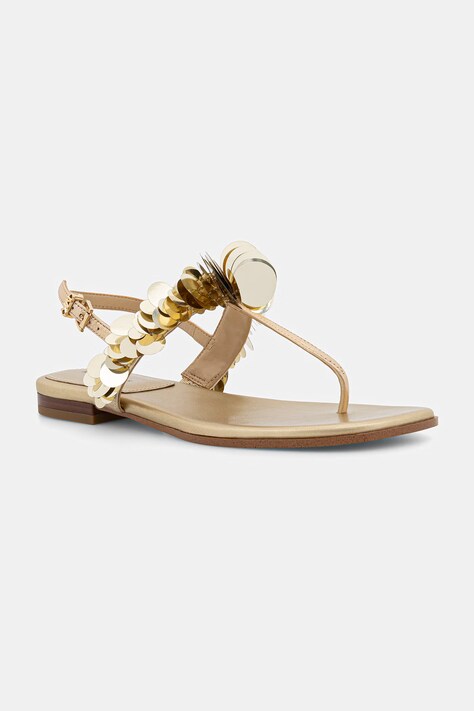 MICHAEL Michael Kors сандалии на низком каблуке женские кожаные Loretta Thong Sandal золотые 40S6LRFS2Q.740