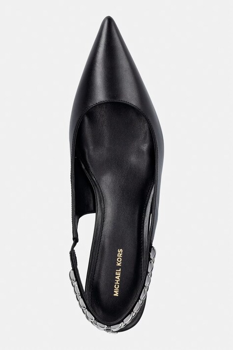 Шкіряні туфлі MICHAEL Michael Kors Marcia Kitten Sling Pump — SS26-OBD3EB, чорний — фото 4