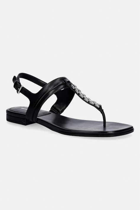 MICHAEL Michael Kors sandále na plochom podpätku dámske kožené Marcia Thong Sandal čierne 40S6MCFS1L.001
