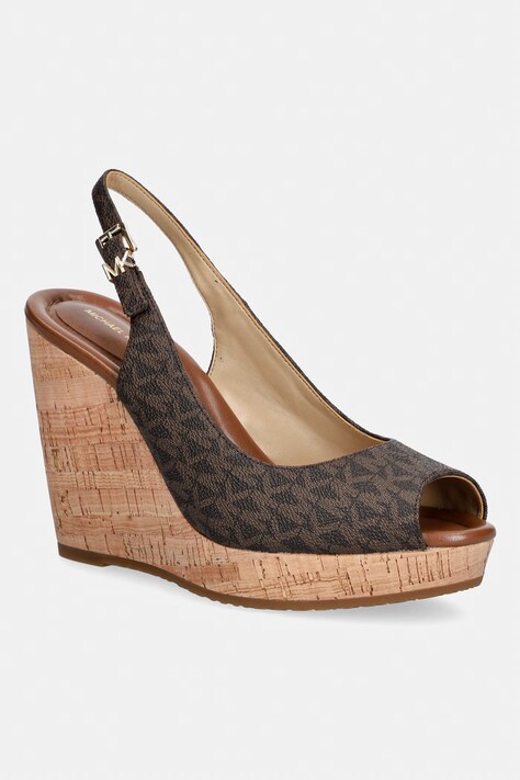 MICHAEL Michael Kors sandały na koturnie damskie Rosie Wedge brązowe 40S6RSHS1B.200
