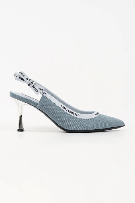 Karl Lagerfeld czółenka skórzane Sienna niebieskie KL32706D