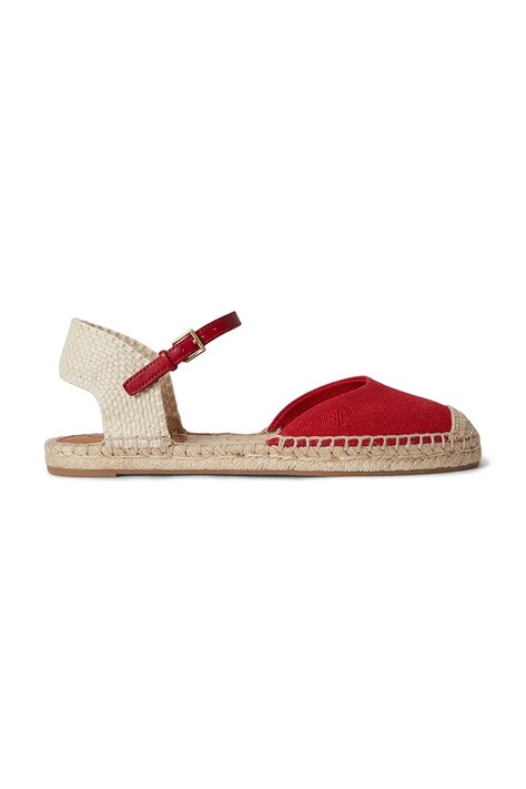 Lauren Ralph Lauren espadrile ženske Robby Flat rdeče 802982888004