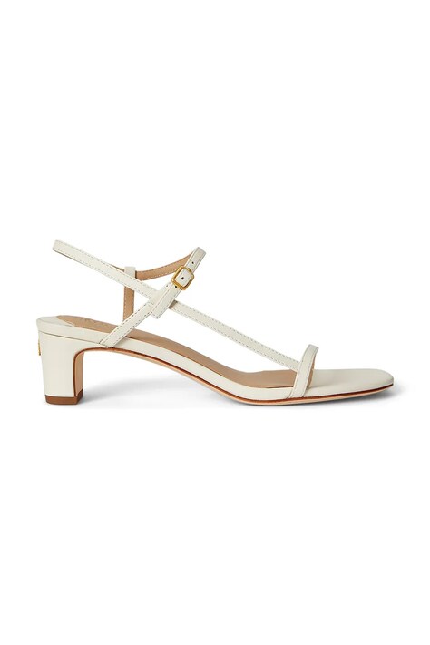 Lauren Ralph Lauren sandále na nízkom podpätku kožené Lainee Md Hl béžové 802P00097004
