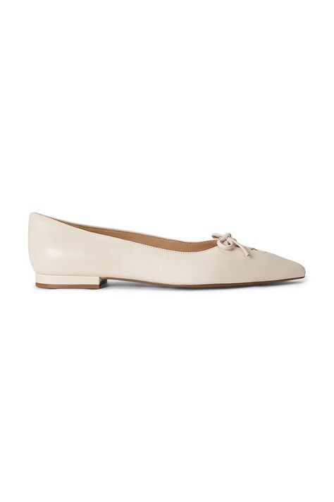Lauren Ralph Lauren балетки кожаные Londyn Lace Up бежевые 802P06376003