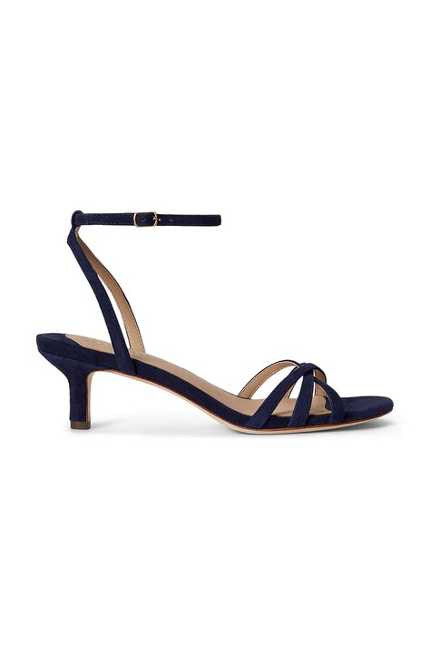Lauren Ralph Lauren sandále semišové Kendyl Kttn tmavomodré 802P06395001