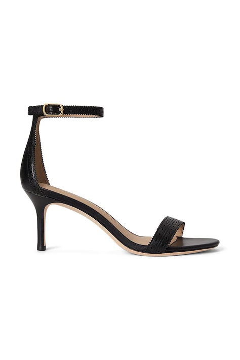 Lauren Ralph Lauren sandále na vysokom podpätku kožené Allie M čierne 802P10639001