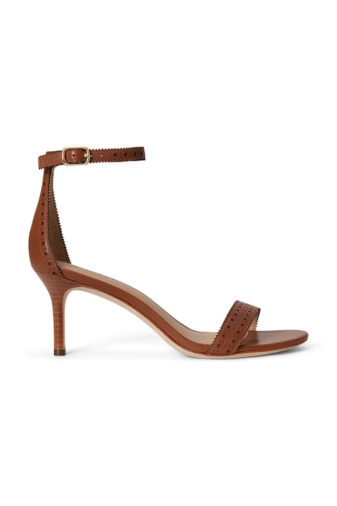 Lauren Ralph Lauren sandali z visoko peto usnjeni Allie M rjavi 802P10639002