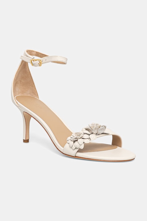 Lauren Ralph Lauren sandały na wysokim obcasie skórzane Allie M Flwr beżowe 802P10640001