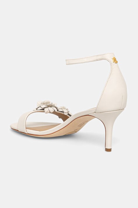 Lauren Ralph Lauren sandały na wysokim obcasie skórzane Allie M Flwr beżowe 802P10640001
