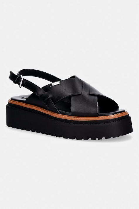 Liu Jo sandale de piele BESSIE 02 culoarea negru, cu platformă, SA6161P010222222