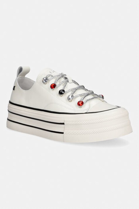 Goe TT2N4072 tenisówki damskie skórzane beżowe niskie TT2N4072