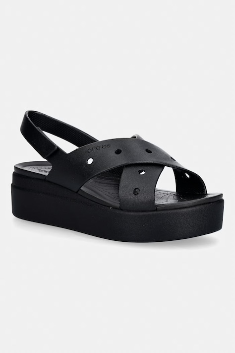 Crocs sandały Brooklyn 4U Cross Strap Sandal damskie kolor czarny na platformie 212254