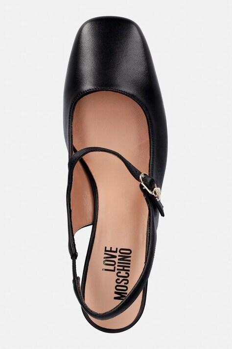 Шкіряні туфлі Love Moschino — SS26-OBD3R0, чорний — фото 4