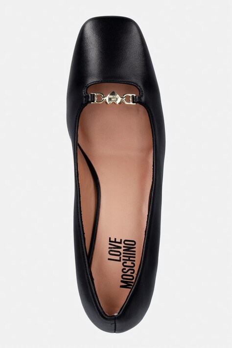 Шкіряні туфлі Love Moschino — SS26-OBD3R1, чорний — фото 4