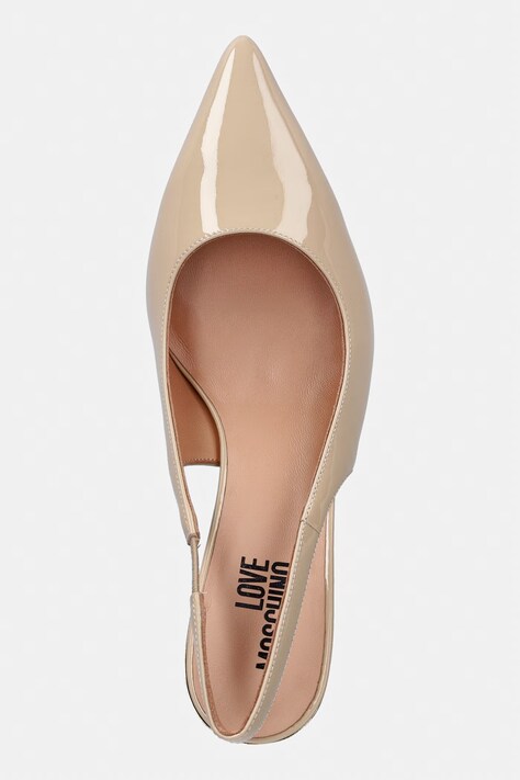 Love Moschino szpilki skórzane kolor beżowy JA10336G1OIH0104