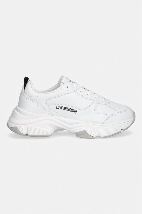 Love Moschino sneakersy skórzane damskie kolor biały JA15246G1OIA0100