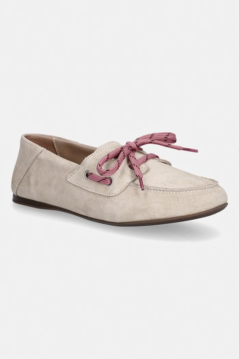 Marc O'Polo mocasini din piele întoarsă Siana 2B culoarea bej, cu toc plat, 60219183602300