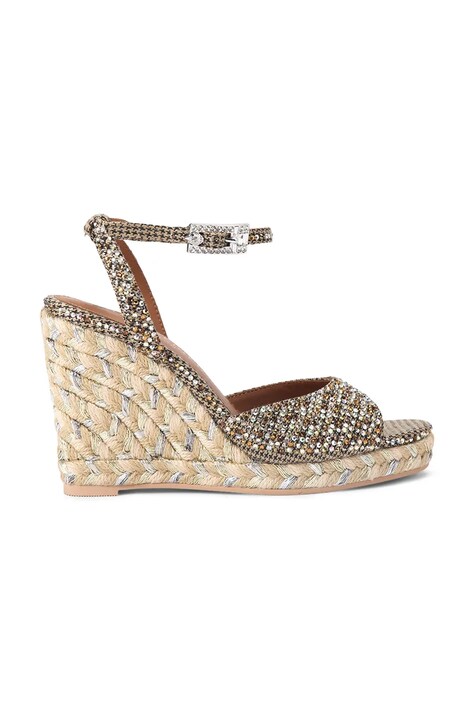 Kurt Geiger London sandali su un cuneo Espadrille Wedge marroni 5601043609