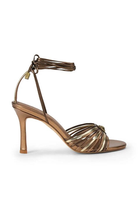 Kurt Geiger London szpilki skórzane Multi Strap Tie Sandal brązowe 5601465109
