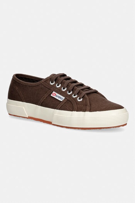 Superga 2750 LINEN tenisówki damskie brązowe niskie S6138IW.A0K