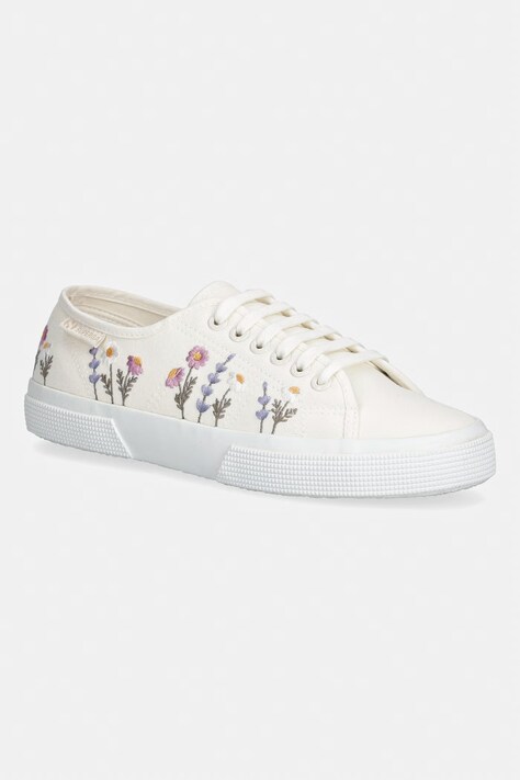 Superga 3750 FLOWER EMBROIDERY LEGGERA tenisówki damskie beżowe niskie S8161ZW.AA5