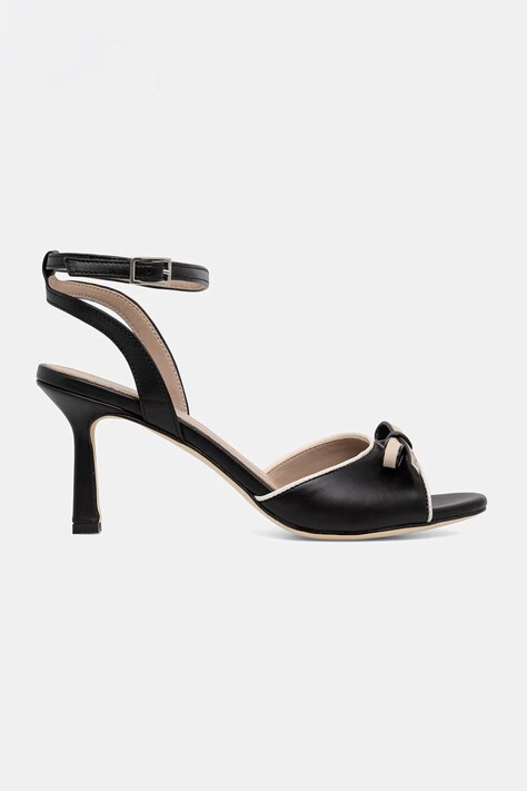 Valentino sandały na wysokim obcasie skórzane BLACK DRESS czarne 91D2588NAP