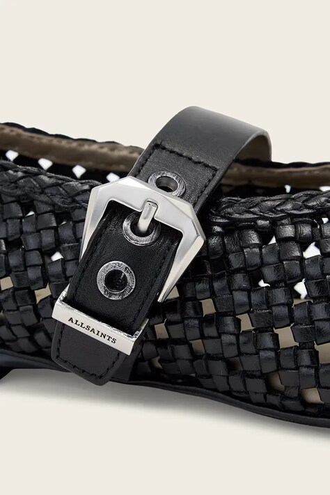 AllSaints балетки шкіряні Sabine Woven Flat — фото 4