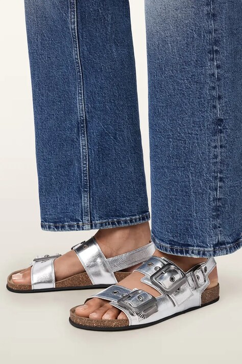 AllSaints босоніжки жіночі шкіряні Staffa Sandal — SS26-OBD499, срібний — фото 6