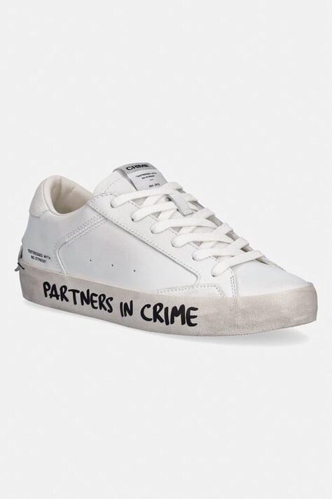 Crime London DISTRESSED sneakersy damskie skórzane białe 26001PP5