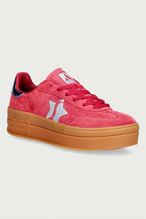 Skechers ACADEMY HI-ELEVATED sneakersy damskie nubukowe czerwone 185430