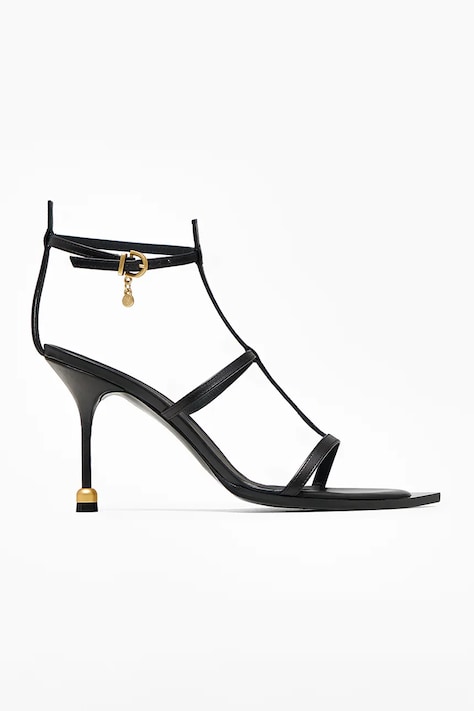 Vanda Novak lodičky s otevřenou patou kožené černé Holly Deep Black