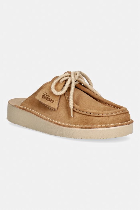 Clarks Originals NomadMule 2026 klapki damskie zamszowe beżowe 26186619