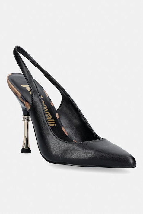 Just Cavalli szpilki skórzane czarne 80RA3S45ZPB93899